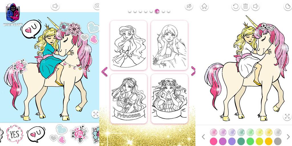 بازی (Princess Coloring Book Glitter)